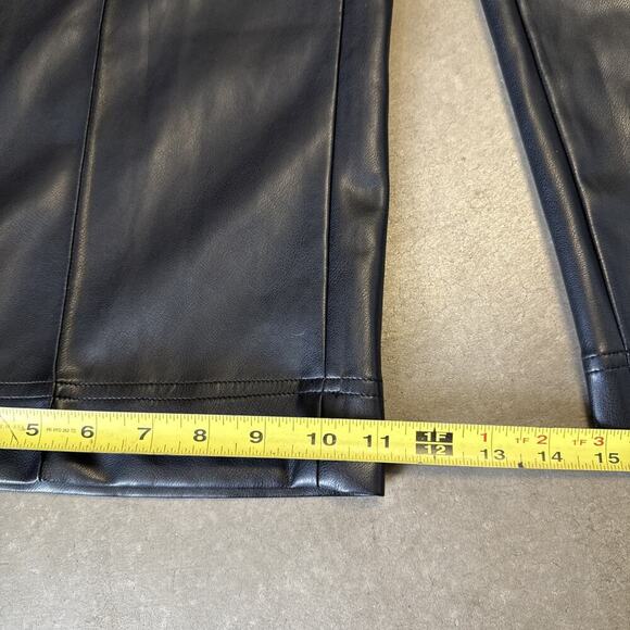 Soft Surroundings Rivka Faux Leather Pants Black Pull On 1X‎ Wide Leg Stretch - Picture 4 of 13